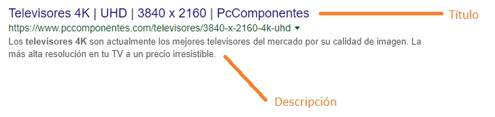 Ejemplo descripción SEO correcta